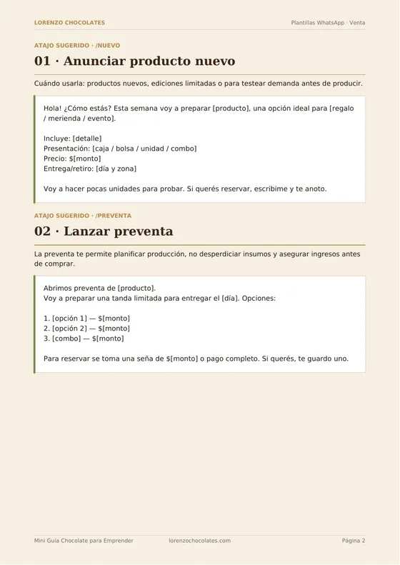 Plantillas de WhatsApp para vender
